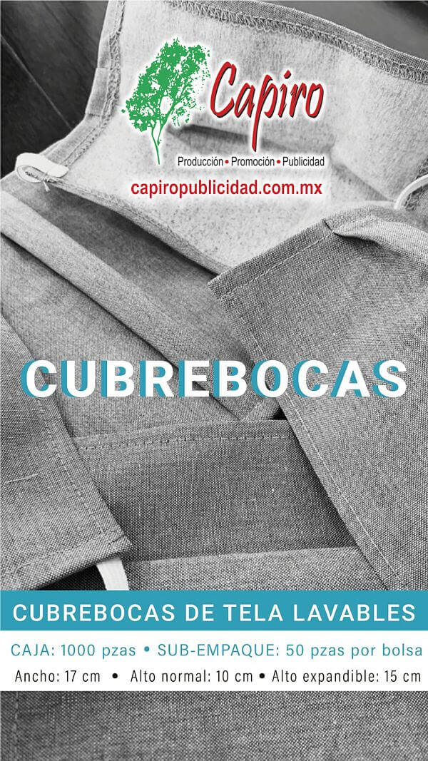 Venta de cubrebocas de tela lavables 1